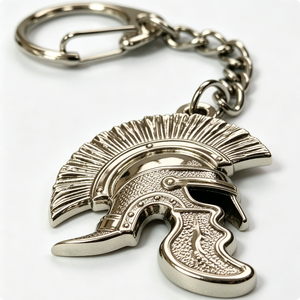 Llavero de aleación de zinc vintage con diseño de casco romano, impreso con UV, mosquetón, regalo de recuerdo, forma irregular, dije metálico resistente - Product Image 2