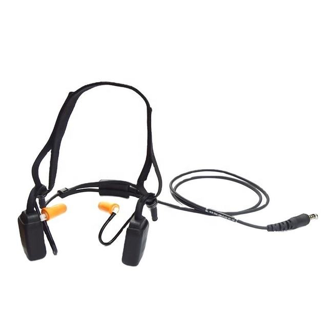 Bone Conduction Neckband Headset Skull Vibration Wired PTT Mic ENC Noise Cancelling Two Way Radio Outdoor Industrial Use