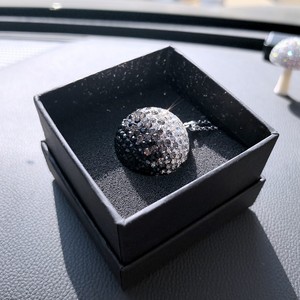 Colgante para Coche, Bola de Cristal con Diamantes de Imitación, 3.5cm, Color Blanco AB, Decoración Interior, Estilo de Lujo Ligero - Product Image 2