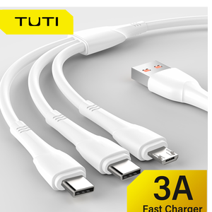TUTI Cavo USB <span class=keywords><strong>3</strong></span> in 1 all'Ingrosso, 1.2M, Nylon Intrecciato, Rame Puro, USB a Micro-Lighting-Type <span class=keywords><strong>C</strong></span>, Ricarica Rapida per Telefono - Product Image 4