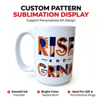 Mug à sublimation 15oz, blanc vierge, en céramique, isolé, compatible lave-vaisselle et micro-ondes, écologique, personnalisable pour la maison, souvenir, vente en gros