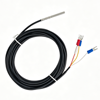 Sonde de résistance en platine simple PT100 à 3 fils, classe 1, câble PVC noir 4x50mm, sonde en acier inoxydable, câble flexible RTD