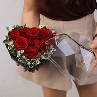 Boîte de décoration transparente en acrylique ZL, roses, emballage de fleurs, boîte en plastique de luxe, savon en forme de fleur, chocolat, boîte cadeau transparente en forme de chapeau, cœur