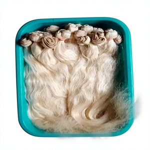 Extensions de cheveux naturels indiens vierges Remy, blanchis, d'un seul donneur, blond 613, double trame - Product Image 4