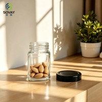Pot en verre carré transparent de 200 ml, avec col fileté, récipient vide de qualité alimentaire pour sauces artisanales, légumes marinés et mélanges d'épices