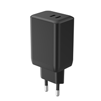 Adaptateur USB-C de haute qualité, type C, adaptateur secteur USB-C, chargeur 45W 2C, protection contre la surcharge, certifié CE ROHS GS