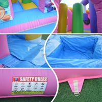 Château Gonflable Personnalisé Combo Sucrerie, Canne à Sucre et Crème Glacée pour Fille avec Souffleur pour Fête de Fin d'Année