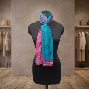 Printed <b>Silk</b> <b>Scarf</b> Floral Hijab Shawl Lightweight for Women Daily Wear - Product Image 3