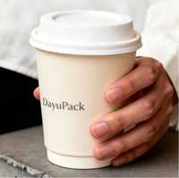 Gobelet à café jetable en papier kraft avec logo personnalisé, couvercle en PE imperméable, respectueux de l'environnement