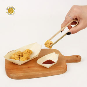 Bandeja de madera para comida, cono de madera Compostable y pinchos de bambú, venta al por mayor - Product Image 4