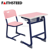 Ensemble table et chaise empilables robustes pour salle de classe, mobilier scolaire durable, bureau d'étude à structure robuste, fournitures éducatives en gros