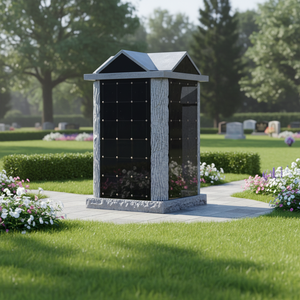 Assembled Traditional American Black Granite <b>Memorial</b> Tombstone with 1 Year Warranty for Cemetery - Product Image 1