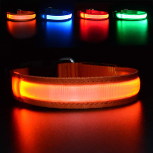 Collar de Perro LED Personalizado, Recargable por USB, de Nailon, Impermeable, con Correa Ajustable, Talla Única - Product Image 1