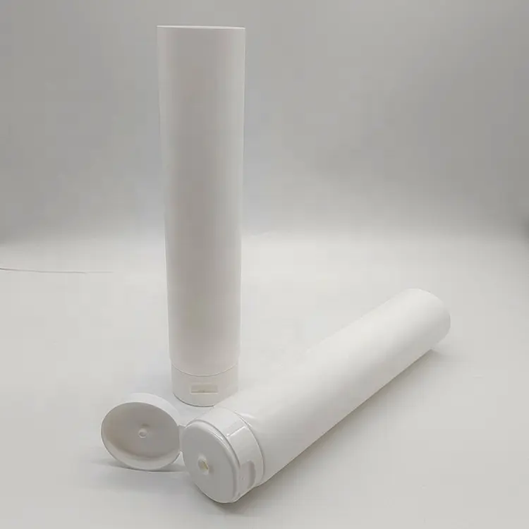 Limpador de tubo vazio estampado, limpador de tubo de plástico de 30ml, 50ml, 100ml, 200ml, embalagem cosmética, boca aberta branca, recipientes de tubo de plástico, flip top