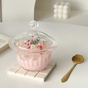 Ciotola da Dessert in vetro trasparente di fascia alta uso domestico raffinato da donna copri orecchie in argento classico con polvere di ghiaccio gelatina di zucchero nido d'uccello - Product Image 1