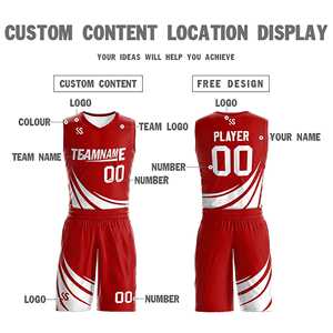 Conjuntos Deportivos Personalizados en Rojo y Blanco de Doble Cara, Diseño de Camiseta de Baloncesto - Product Image 4