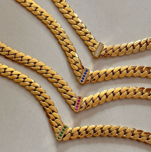 Nuova Collana Trendy 2025 in Acciaio Inossidabile Placcato Oro 18K Antiossidante con <span class=keywords><strong>Cuore</strong></span> Portafortuna e Catena Intrecciata da 8mm - Product Image 3