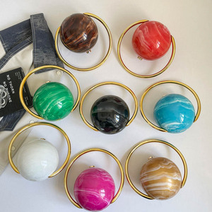 Bolso de mano esférico de acrílico con patrón de mármol, asa circular, bolso de noche, bandolera para fiesta - Product Image 2