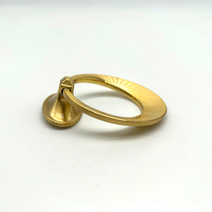 Oval <b>Gold</b> <b>Cabinet</b> Drawer Pull Ring Zinc Alloy Minimalist Furniture Handle - Product Image 1