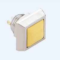 ELEWIND Interrupteur à bouton-poussoir carré économique 12 mm IP65 1NO (PM121S-10/T) Type économique