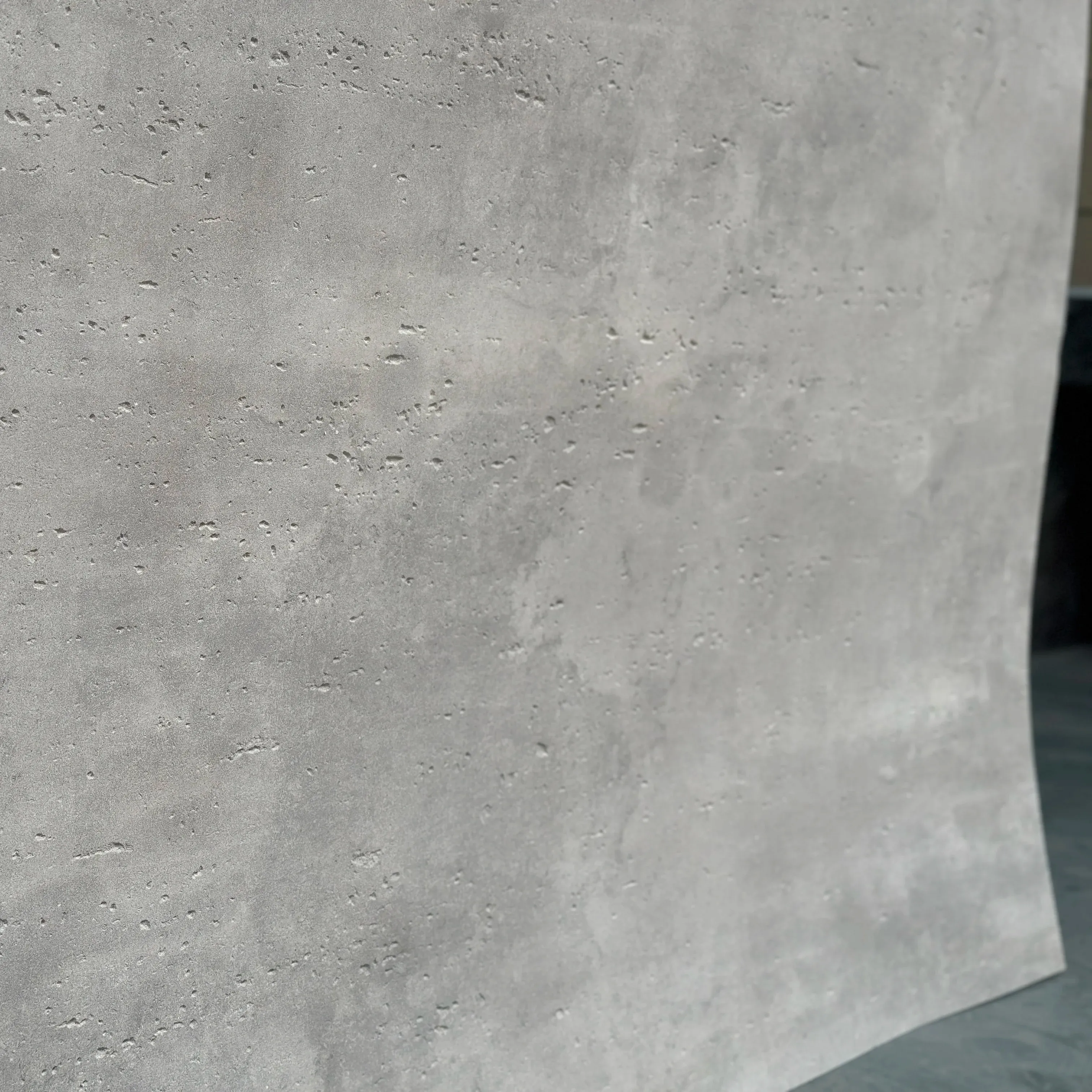 2024 Popular MCM Grey Travertine Waterproof Natural Stone Exterior Wall Cladding Flexible Ceramic Mall Tiles Wall Panel