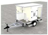 Remorque WC portable de luxe à 2 stations, grand conteneur, salle de bain mobile, durable et écologique pour événements extérieurs