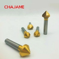 Embout fraiseuse à chanfreiner M35 Cobalt HSS, revêtement titane, 90 degrés, à une seule dent, outil de chanfreinage et de débavurage