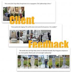 Statue de l'archange Michel en marbre blanc grandeur nature, sculpture religieuse pour la décoration de jardin - Product Image 5