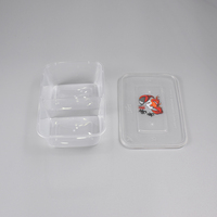 Récipients alimentaires jetables en plastique empilables de 1000ml Boîte à bento micro-ondable à 2 compartiments Boîte à lunch rectangulaire en PP Boîte en plastique
