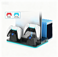 Station de charge et de refroidissement RGB pour console PS5/Pro/Slim, support multifonctionnel pour manette, station d'accueil pour accessoires PlayStation 5