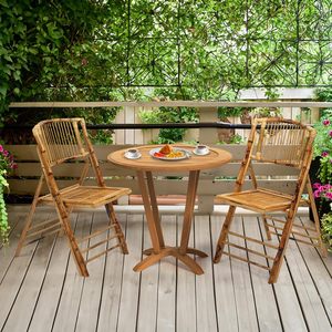 <b>Stackable</b> Foldable Durable Wedding Retail Rental Event Banquet Folding Bamboo <b>Chair</b> Wood - Product Image 6