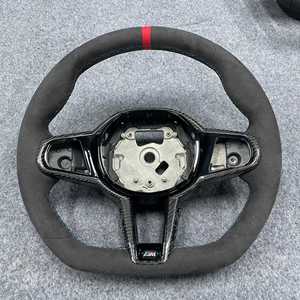 Volant en fibre de carbone CS M4 modifié en forme de D pour un style sportif de luxe, matériau en cuir, compatible avec les modèles F20 F30 F15 F16 F02, adapté au volant M3 - Product Image 5