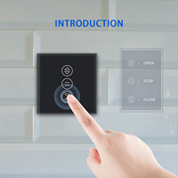 Interrupteur de rideau intelligent WIFI tactile en verre trempé, norme EU/UK, Hooanke