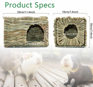 Casa de Paja Tejida a Mano, Plegable, para Animales Pequeños como Conejos, Cobayas, Chinchillas y Hurones, en Oferta - Product Image 2