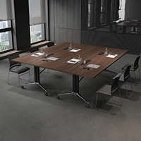 Table de conférence pliante en bambou Mekia Modèle 020 – Design moderne et minimaliste, bureau mobile chic pour entreprises avec rangement amovible