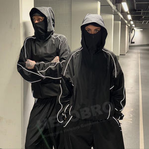 <span class=keywords><strong>Ensemble</strong></span> survêtement léger en nylon avec sweat à capuche réfléchissant personnalisé de 3 m et pantalon de survêtement en nylon coupe-vent - Product Image 3