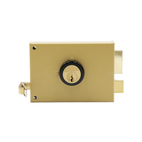 Serrure de porte cylindrique en laiton jaune moderne avec pêne dormant et clé, pour marché du Moyen-Orient, idéale pour la sécurité domestique