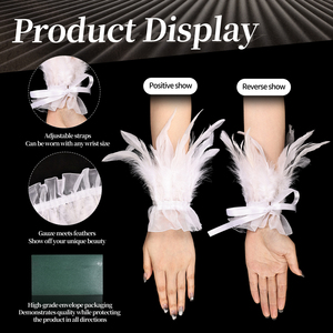 Within Three Days, Fashionable Lace Gloves with <strong>Feather</strong> and sharp Dance Accessories, <strong>Cuffs</strong> and <strong>Feather</strong> Gloves Will Arrive - Product Image 3