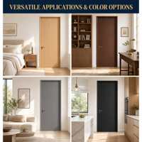 Porte battante intérieure contemporaine en bois sculpté décoratif, insonorisée, en polymère, pour hôtel et résidence, OEM ODM