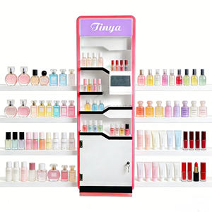 Support de présentation de cosmétiques au sol en acrylique Tinya avec éclairage LED, multi-niveaux avec armoire, étagère de maquillage de vente au détail pour magasin de cosmétiques de marque - Product Image 1