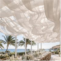 Voile de plafond moderne en mousseline pour décoration d'événements, toile de fond pour mariages en extérieur, cours et hôtels
