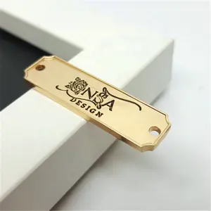 Hot Selling Customized Metal Label Supplier Gold Metal Clothing Labels Metal Brand Logos tags for Garment