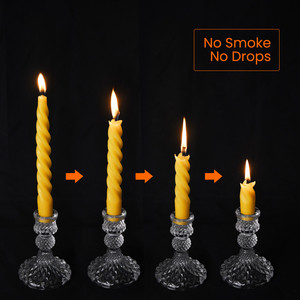 Long Burning Beeswax <strong>Taper</strong> <strong>Candles</strong> Yellow Spiral <strong>Candles</strong> for Home Decor Party Festival Celebration - Product Image 3
