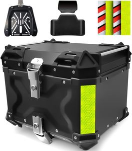 ZHUITU - Baúl Superior de Aluminio con Óxido de Plata de 45 Litros, Baúl de Carga Grande para Motocicleta, Cajas de Aluminio para Almacenamiento - Product Image 3