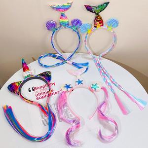 Accessoires de fête d'anniversaire, <span class=keywords><strong>serre</strong></span>-tête en forme de fleur de sirène, étoile, paillettes, corne de <span class=keywords><strong>licorne</strong></span> pour filles et adultes - Product Image 2