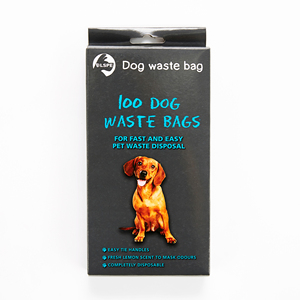 Sacs à déjections canines jetables de luxe écologiques personnalisés, en plastique noir, parfum fruité et contrôle puissant des odeurs, 100 pièces/boîte, logo personnalisé - Product Image 2