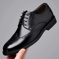 Chaussures Richelieu en cuir véritable pour hommes, à lacets, style brogue britannique, décontractées et respirantes, idéales pour l'automne, les affaires, les mariages ou comme chaussures de marié.