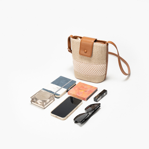 Sac bandoulière en paille tressée, sac seau messager avec sangle réglable, idéal pour l'été, les voyages et le quotidien des femmes - Product Image 4