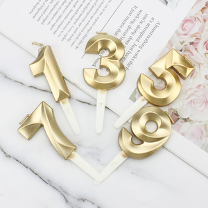 3D Gold Number Candles Large Metallic Birthday <b>Cake</b> <b>Decorations</b> Party <b>Supplies</b> For Birthdays - Product Image 4