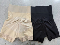 Shorts de compression à double couche pour femmes, design à crochets, contrôle du ventre, taille haute, culotte sculptante, rehausseur de hanches